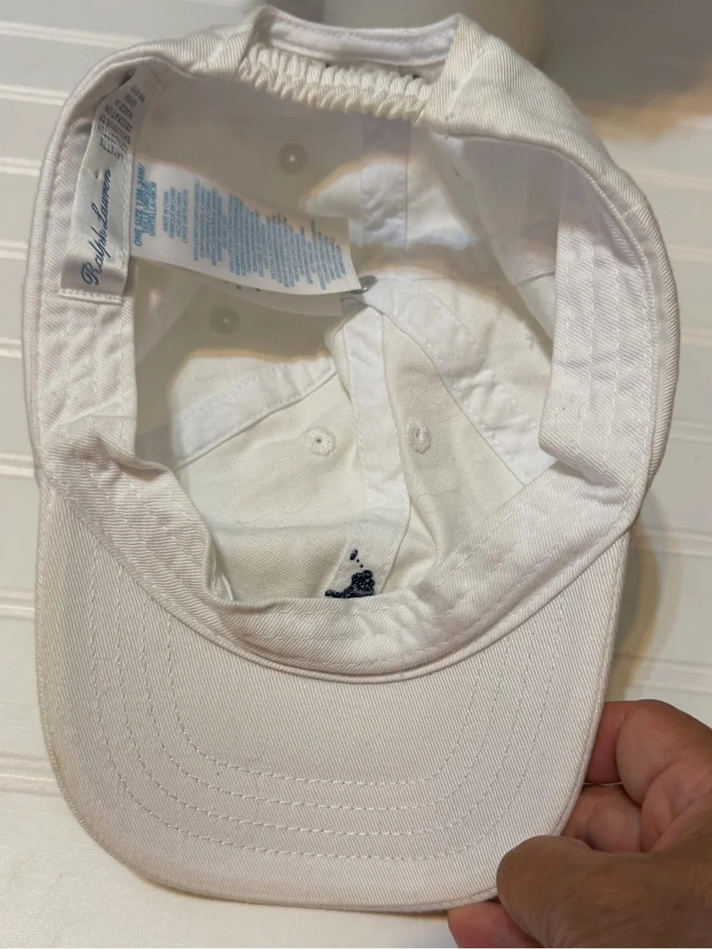 Polo by Ralph Lauren White infants Baseball Cap with Black Pony Logo